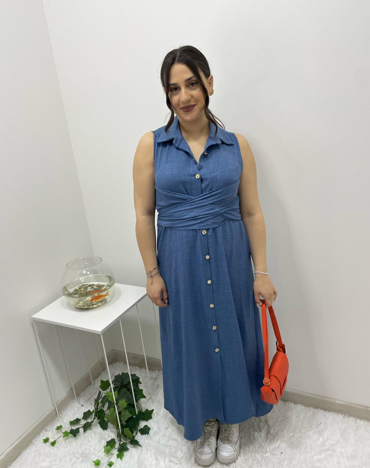 Vestito Adriana celeste
