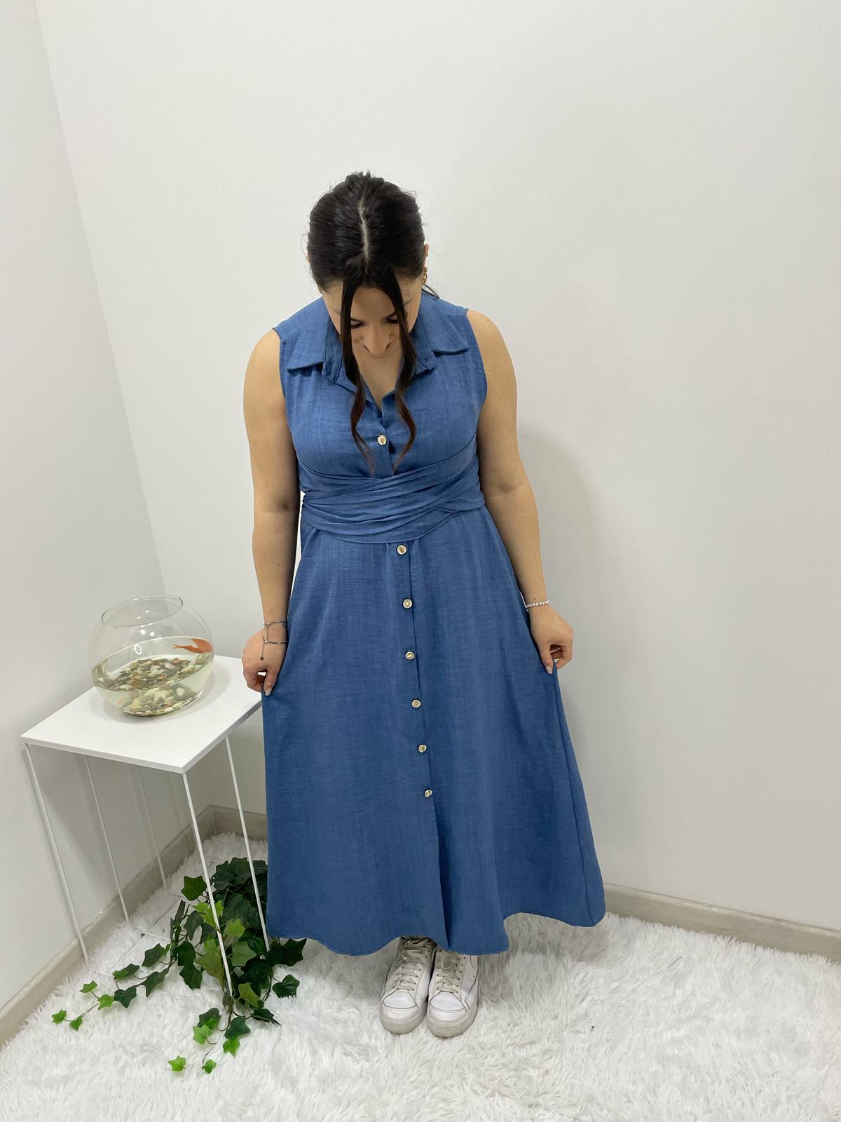 Vestito Adriana celeste