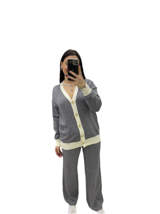 Coordinato cardigan grigio