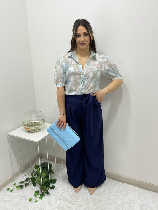 Camicia flowers celeste