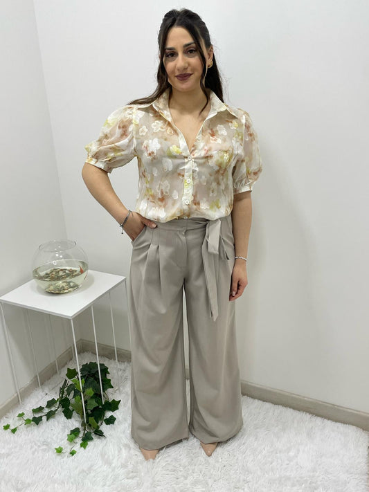 Camicia flowers gialla